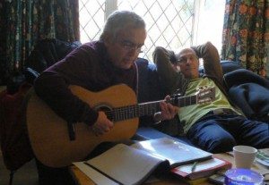 didier and goun Goun and Didier (playing my guitar)
