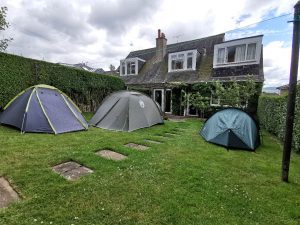 3 tents in garden