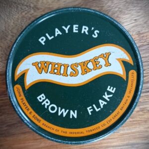 vintage player's whiskey flake tin