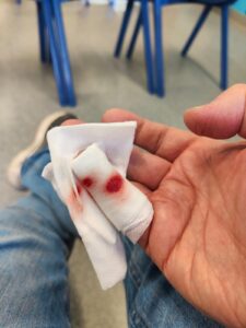 Waiting to be seen by the nurse